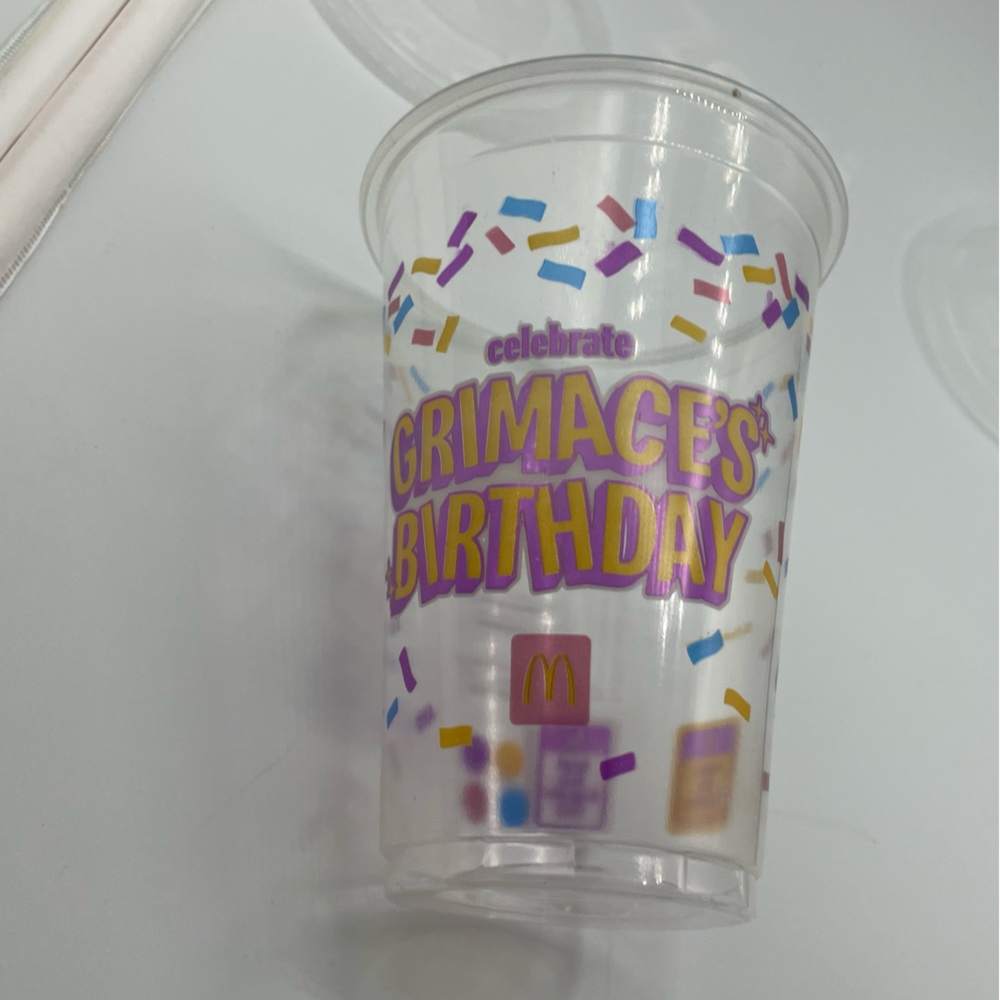 McDonald’s Grimace Birthday Packaging. 2 cups, 2 small bags, 2 large bags - Picture 9 of 12